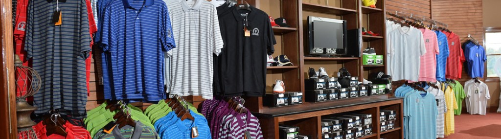 Proshop wall of apparel 